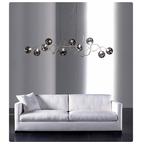 Smoke Gray Glass Ball Chandelie Smoke Gray Glass Ball Chandelie