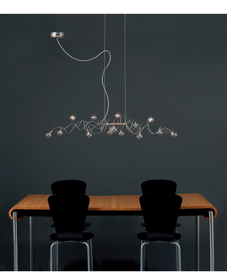 Smoke Gray Glass Ball Chandelie