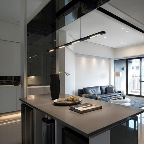 Black Long Bar Chandelier Black Long Bar Chandelier