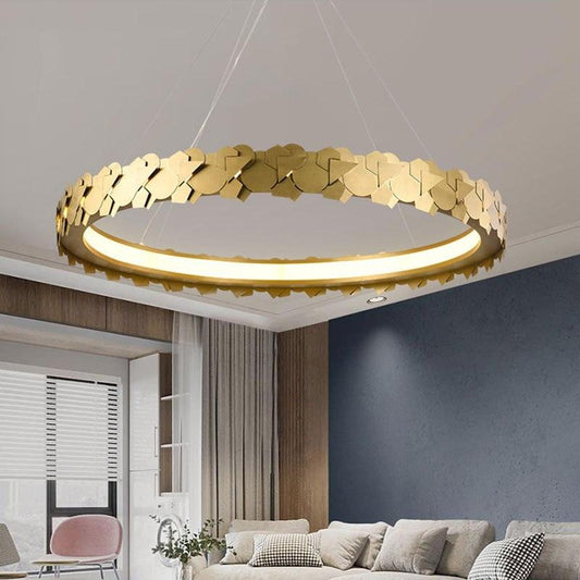 gold ring chandelier