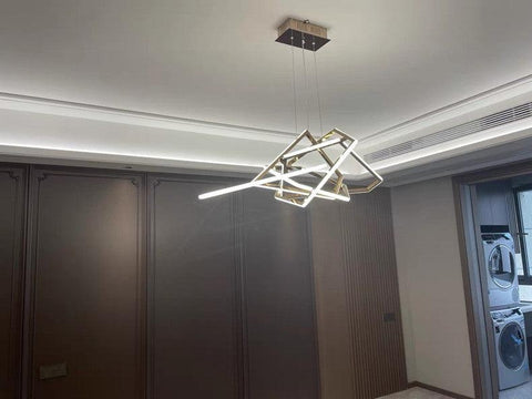 Stainless Steel Geometric Chandelier Stainless Steel Geometric Chandelier