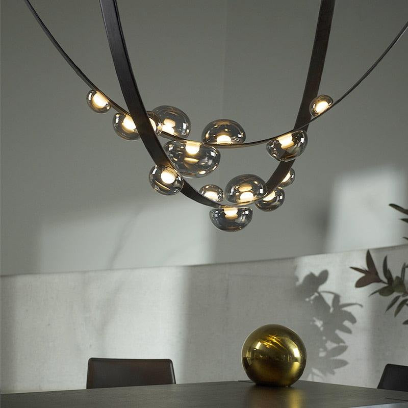 Loft Gray Glass LED Chandelier - Galastellar Loft Gray Glass LED Chandelier - Galastellar