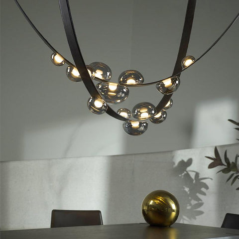 Loft Gray Glass LED Chandelier - Galastellar Loft Gray Glass LED Chandelier - Galastellar