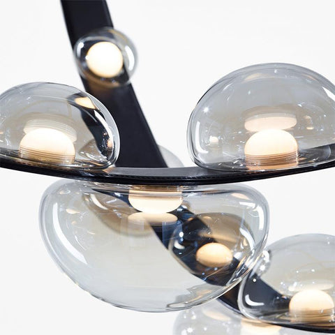 Loft Gray Glass LED Chandelier - Galastellar Loft Gray Glass LED Chandelier - Galastellar