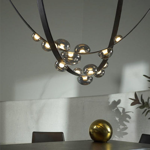 Loft Gray Glass LED Chandelier - Galastellar Loft Gray Glass LED Chandelier - Galastellar