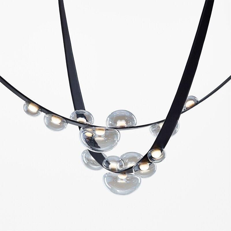 Loft Gray Glass LED Chandelier - Galastellar Loft Gray Glass LED Chandelier - Galastellar