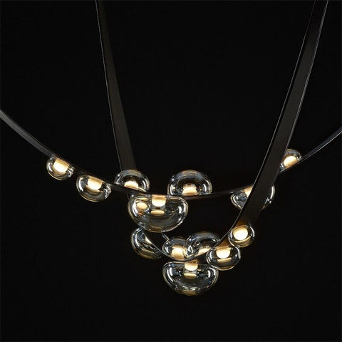 Loft Gray Glass LED Chandelier - Galastellar Loft Gray Glass LED Chandelier - Galastellar