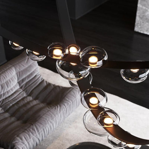 Loft Gray Glass LED Chandelier - Galastellar Loft Gray Glass LED Chandelier - Galastellar