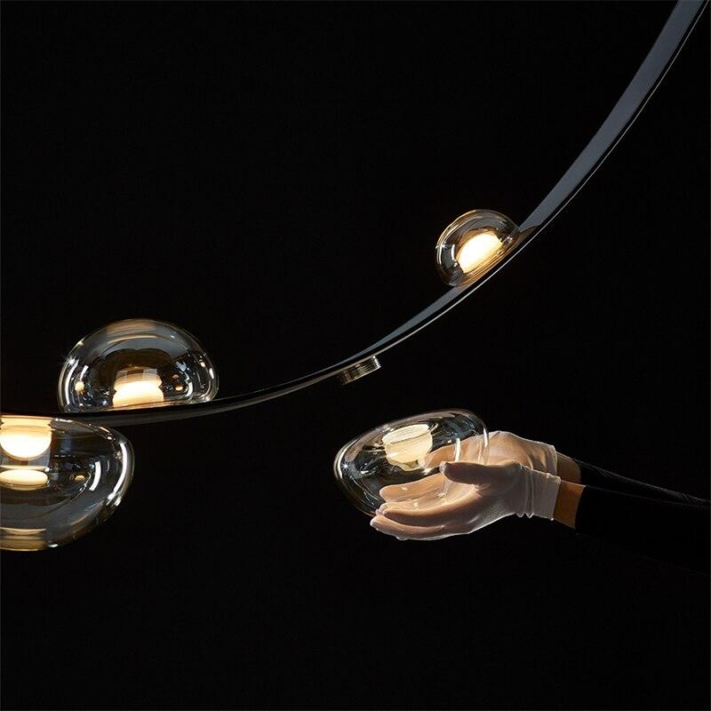 Loft Gray Glass LED Chandelier - Galastellar Loft Gray Glass LED Chandelier - Galastellar