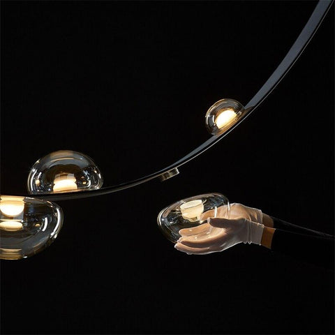 Loft Gray Glass LED Chandelier - Galastellar Loft Gray Glass LED Chandelier - Galastellar