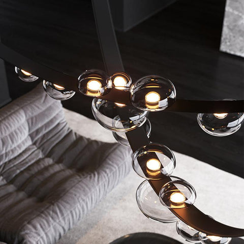 Loft Gray Glass LED Chandelier - Galastellar Loft Gray Glass LED Chandelier - Galastellar