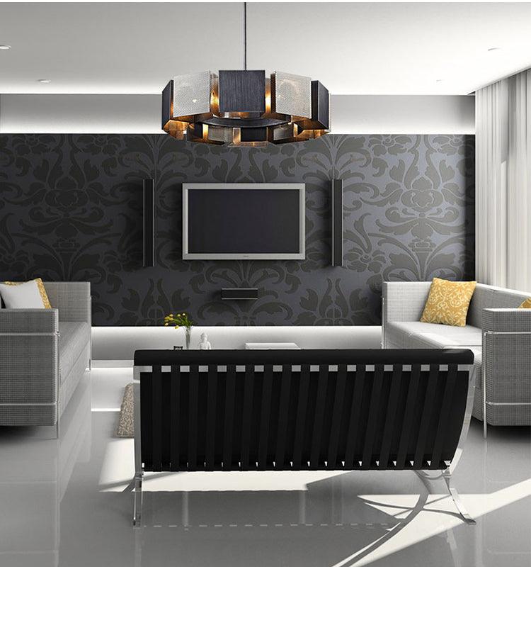 Luxury Black Metal Round LED Chandelier - Galastellar