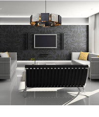 Luxury Black Metal Round LED Chandelier - Galastellar