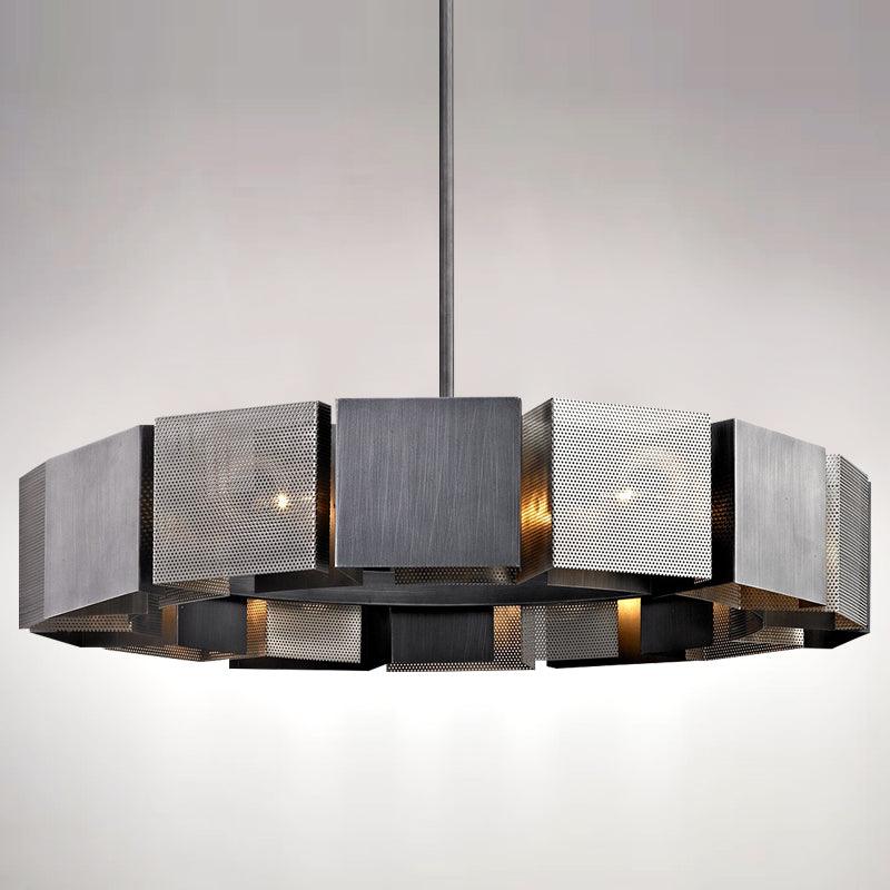 Luxury Black Metal Round LED Chandelier - Galastellar