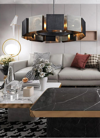 Luxury Black Metal Round LED Chandelier - Galastellar Luxury Black Metal Round LED Chandelier - Galastellar