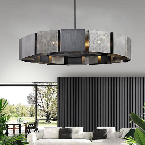 Luxury Black Metal Round LED Chandelier - Galastellar Luxury Black Metal Round LED Chandelier - Galastellar