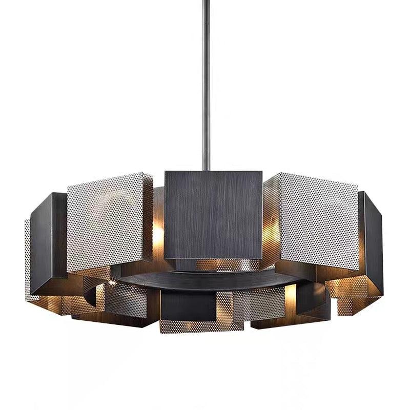 Luxury Black Metal Round LED Chandelier - Galastellar