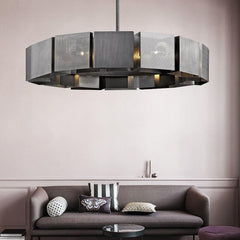 Luxury Black Metal Round LED Chandelier - Galastellar