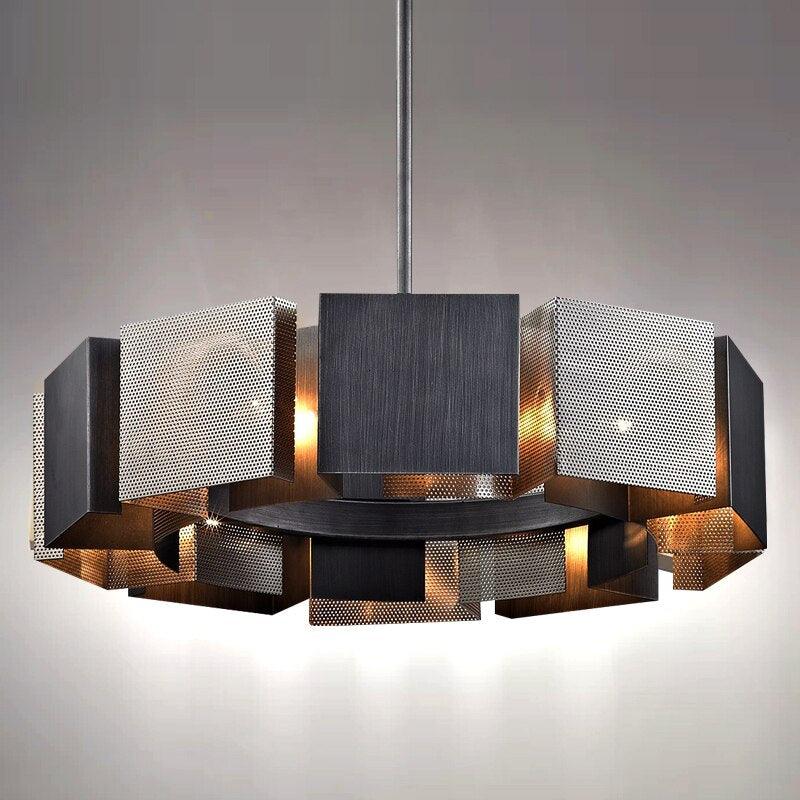 Luxury Black Metal Round LED Chandelier - Galastellar