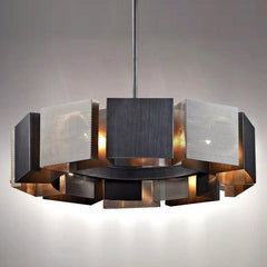 Luxury Black Metal Round LED Chandelier - Galastellar