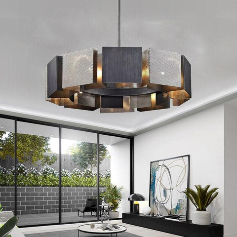 Luxury Black Metal Round LED Chandelier - Galastellar Luxury Black Metal Round LED Chandelier - Galastellar