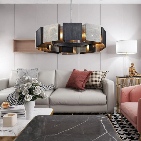 Luxury Black Metal Round LED Chandelier - Galastellar Luxury Black Metal Round LED Chandelier - Galastellar