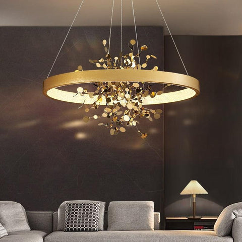 Luxury Copper Circle Ceiling Chandelier - Galastellar Luxury Copper Circle Ceiling Chandelier - Galastellar