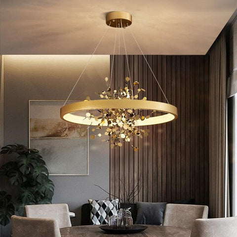 Luxury Copper Circle Ceiling Chandelier - Galastellar Luxury Copper Circle Ceiling Chandelier - Galastellar