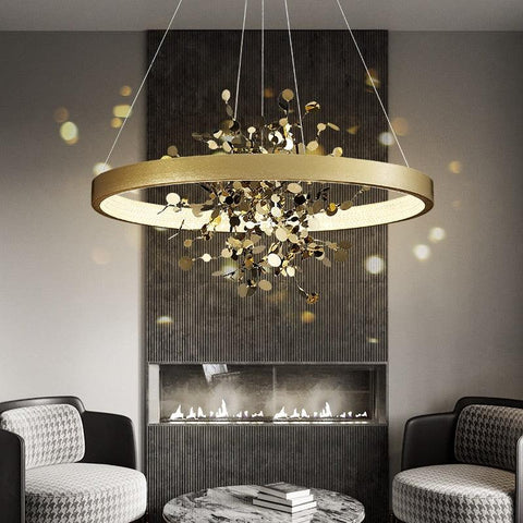 Luxury Copper Circle Ceiling Chandelier - Galastellar Luxury Copper Circle Ceiling Chandelier - Galastellar
