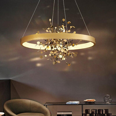 Luxury Copper Circle Ceiling Chandelier - Galastellar Luxury Copper Circle Ceiling Chandelier - Galastellar