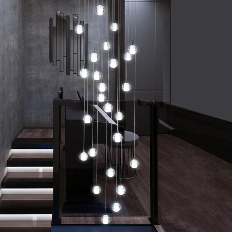 Modern Crystal Ball Stairs Chandelier - Galastellar Modern Crystal Ball Stairs Chandelier - Galastellar