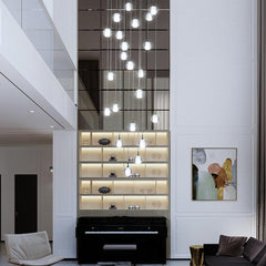 Modern Crystal Ball Stairs Chandelier - Galastellar