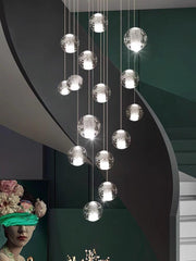 Modern Crystal Ball Stairs Chandelier - Galastellar