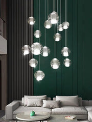 Modern Crystal Ball Stairs Chandelier - Galastellar