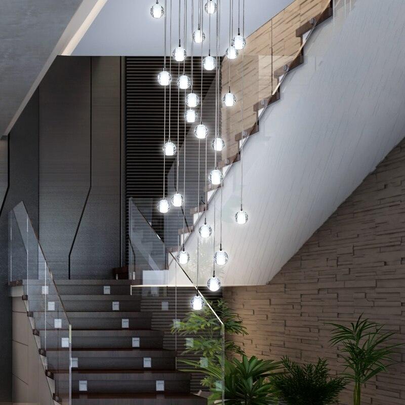 Modern Crystal Ball Stairs Chandelier - Galastellar