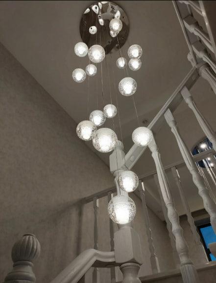 Modern Crystal Ball Stairs Chandelier - Galastellar