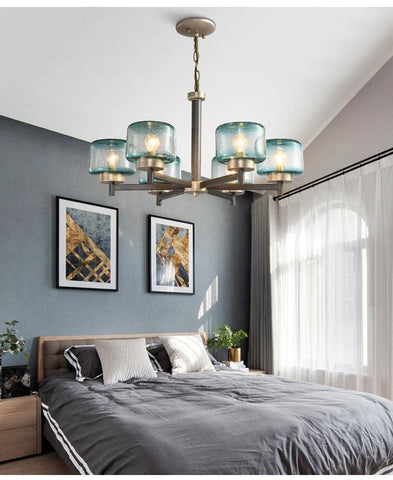 Modern Gradient Glass Shades LED Chandelier - Galastellar Modern Gradient Glass Shades LED Chandelier - Galastellar