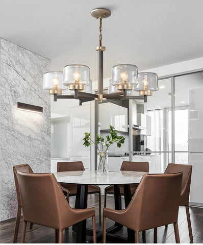Modern Gradient Glass Shades LED Chandelier - Galastellar Modern Gradient Glass Shades LED Chandelier - Galastellar