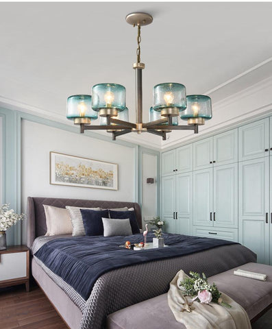 Modern Gradient Glass Shades LED Chandelier - Galastellar Modern Gradient Glass Shades LED Chandelier - Galastellar
