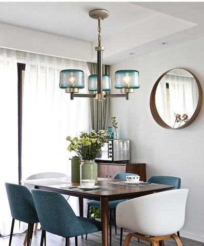 Modern Gradient Glass Shades LED Chandelier - Galastellar Modern Gradient Glass Shades LED Chandelier - Galastellar