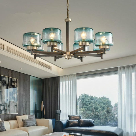 Modern Gradient Glass Shades LED Chandelier - Galastellar Modern Gradient Glass Shades LED Chandelier - Galastellar