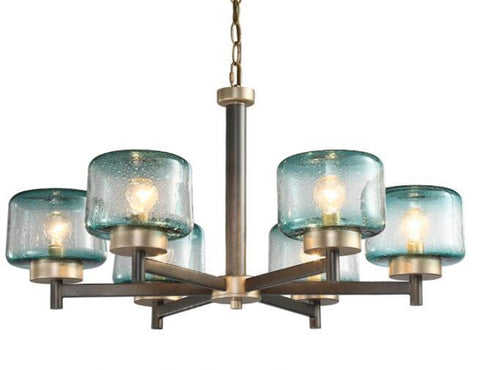 Modern Gradient Glass Shades LED Chandelier - Galastellar Modern Gradient Glass Shades LED Chandelier - Galastellar