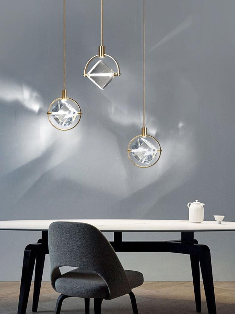 Modern LED Simple Crystal Pendant Lamp - Galastellar