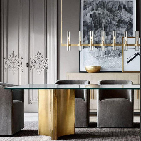 Modern Luxury LED Brass Bar Chandelier - Galastellar Modern Luxury LED Brass Bar Chandelier - Galastellar