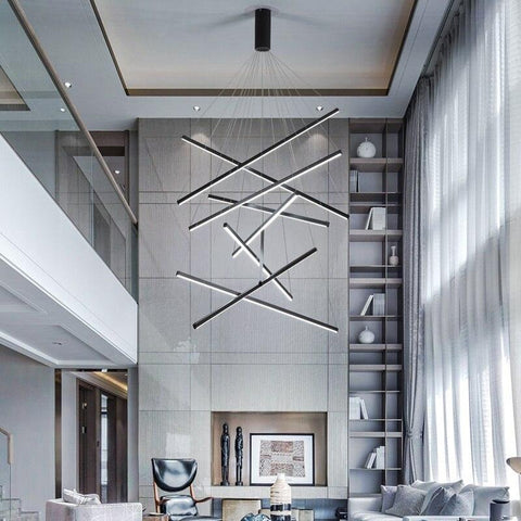 Modern Nordic Stair Linear LED Chandelier - Galastellar Modern Nordic Stair Linear LED Chandelier - Galastellar