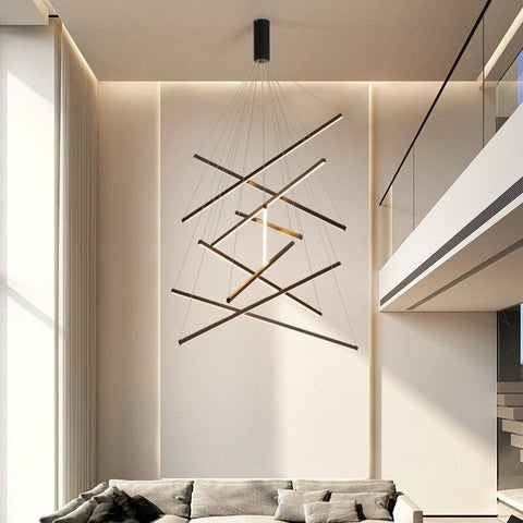 Modern Nordic Stair Linear LED Chandelier - Galastellar Modern Nordic Stair Linear LED Chandelier - Galastellar