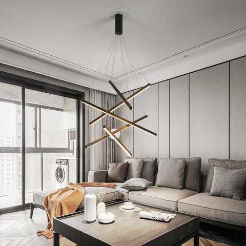 Modern Nordic Stair Linear LED Chandelier - Galastellar Modern Nordic Stair Linear LED Chandelier - Galastellar
