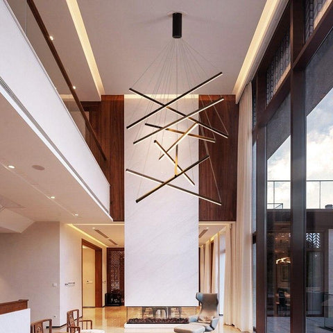 Modern Nordic Stair Linear LED Chandelier - Galastellar Modern Nordic Stair Linear LED Chandelier - Galastellar