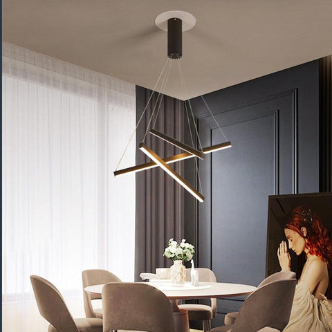 Modern Nordic Stair Linear LED Chandelier - Galastellar Modern Nordic Stair Linear LED Chandelier - Galastellar