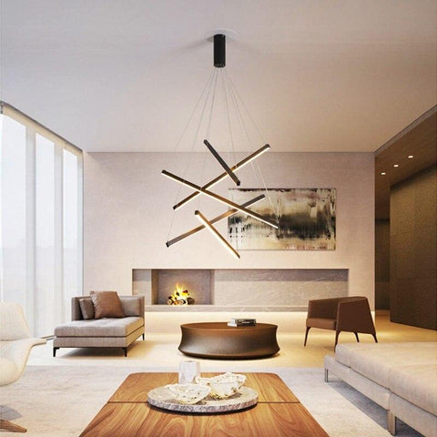 Modern Nordic Stair Linear LED Chandelier - Galastellar Modern Nordic Stair Linear LED Chandelier - Galastellar